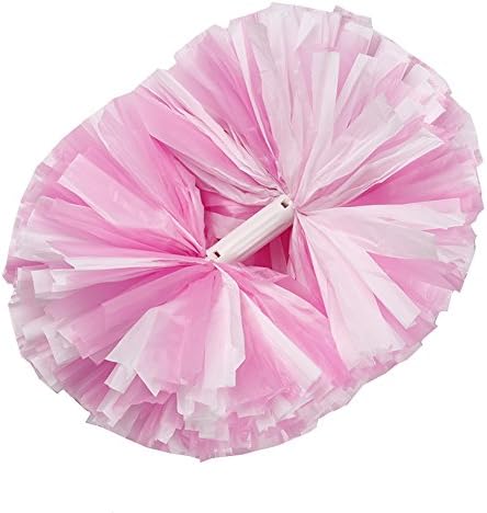 2PCS Cheering Squad Cheerleading Pom Poms for Alive Invigorating Sports Party by NNBX (Pink+white)