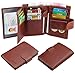 Admetus Men's Genuine Leather More Card Holder Coin Purse Bifold Gift Wallet Dark brown