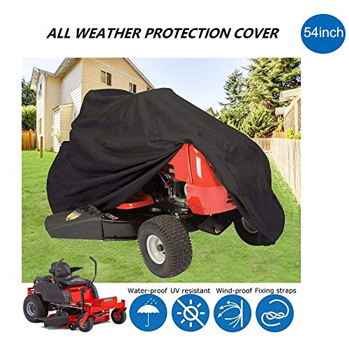 VVHOOY Waterproof Lawn Tractor Mower Cover,54inch 210D Oxford Heavy Duty Riding Lawn Cover,Universal Fit for Toro, Craftsman, Honda, Husqvarna, John Deere,Cub Cadet, Greenworks Lawn Mower and More