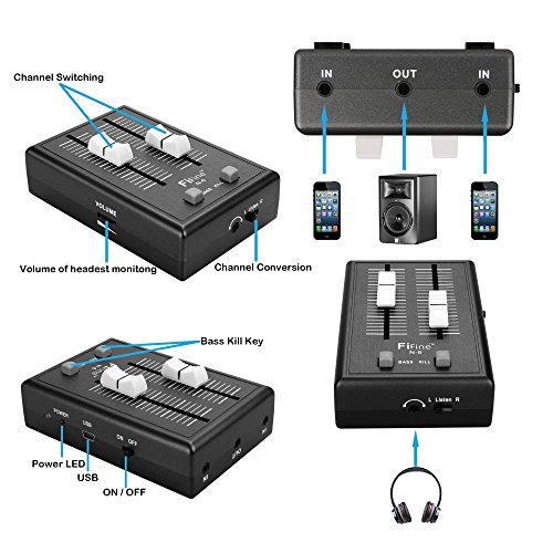Fifine 2 Channel Amplifier Mini Mixer for Tablets and Smartphones Buy