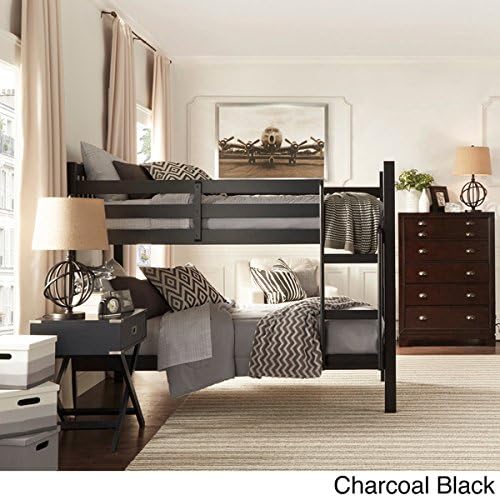 IQ KIDS Simone Twin and Twin Bunk Beds in Charcaol Black
