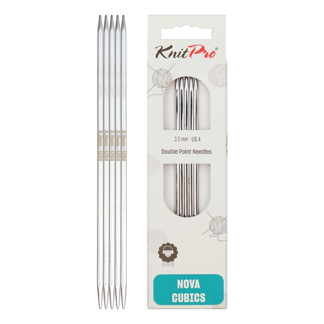 KnitPro Nova Cubics Double Pointed Needles 5" (12.5cm) | 3.50mm