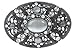 Oval Perforated Rhinestone Floral Belt Buckle