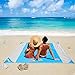 OUSPT Beach Blanket, Sand Free Picnic Outdoor Mat- 78.7''x82.6'' - Pocket Zippered Portable Waterproof Soft Fast Drying Oversize Blanket for 4-7 Persons Travel Camping Hiking (Blue)