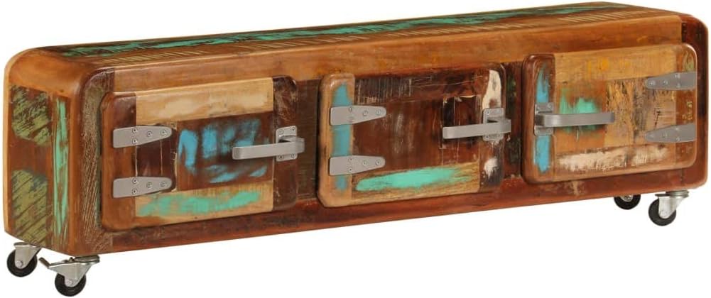 Unfade Memory Stylish TV Stand/Cabinet with Vintage Style Solid Made from Mango Wood or Reclaimed Wood (47.2"x11.8"x14.6", Type 2)