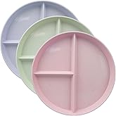 Soptalles 3 Pack Divided Plates for Adults, Portion Control Plates Compartment Plate, Lightweight Reusable Dinnerware Dinner Plate