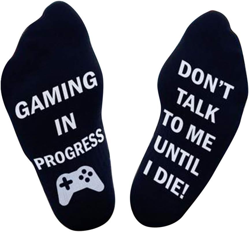 Toamen Do Not Disturb, I'm Gaming Novelty Funny Ankle Socks Christmas Sale Clearance Men Women Unisex Letter Funny Mid Calf High Socks, Great Gift For Game Lovers