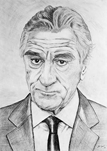 Pencil portrait of Robert De Niro 23.4" x 17.5" Fast delivery! (Pencil drawing, Praphite drawing, Portrait of celebity, Celebrity portrait, Italian)