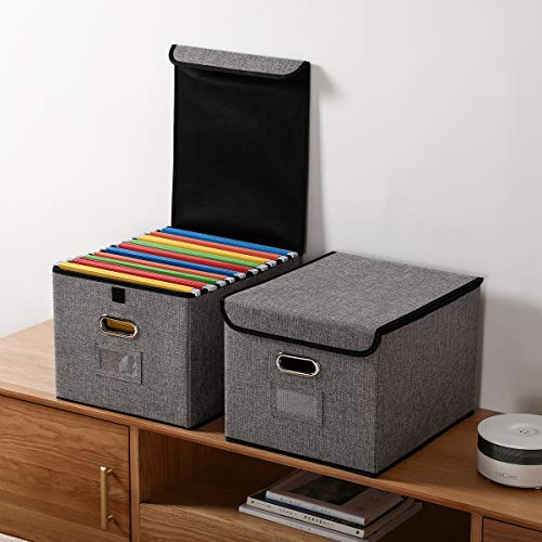 File Organizer Box with Lids Foldable Storage Box 4pack Large Space