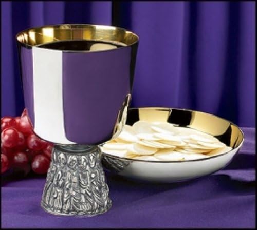 Last Supper Chalice and Bowl Paten Set