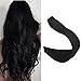 Full Shine Tape in Human Hair Extensions 22 Inch Black Tape in Brazilian Skin Weft Hair Extensions for Long Hair 20 Pieces 50 Grams Tape in Hair Extensions Double Sided Tape in Hair Remy