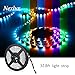 Nexlux 16.4ft LED Light Strip, Non-Waterproof 5050 SMD Single RGB LED Flexible Strip Light Black PCB Board Color Changing Decoration Lighting (No Power Adapter and Remote)