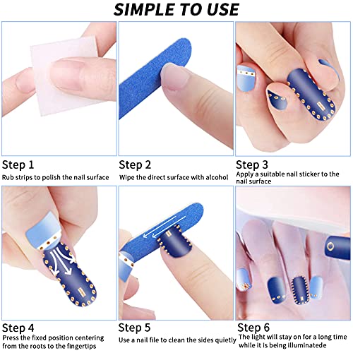 CINEEN Nagelfolien Nagelaufkleber Nagelfolie Selbstklebend art easy Nagellack zum aufkleben 15pcs DIY flash sticker+3pcs Nagelfeile set