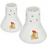 onlyfire 2 Pack (Large+Small) Ceramic Beer Can Chicken Roaster Rack | Chicken Stand, Vertical Poultry Chicken Holder, For Oven or Grill Barbecue Accessories