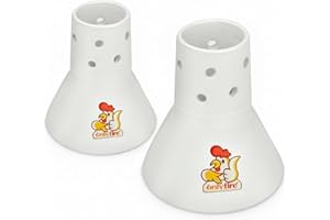 Onlyfire 2 Pack (Large+Small) Ceramic Chicken Roaster Rack, Beer Can Chicken Stand Vertical Poultry Chicken Holder for Oven or Grill Barbecue Accessories, Like BGE Kamado Grill, Ovens, Smokers