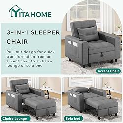 YITAHOME Sleeper Chair Bed for Adults, 3-in-1