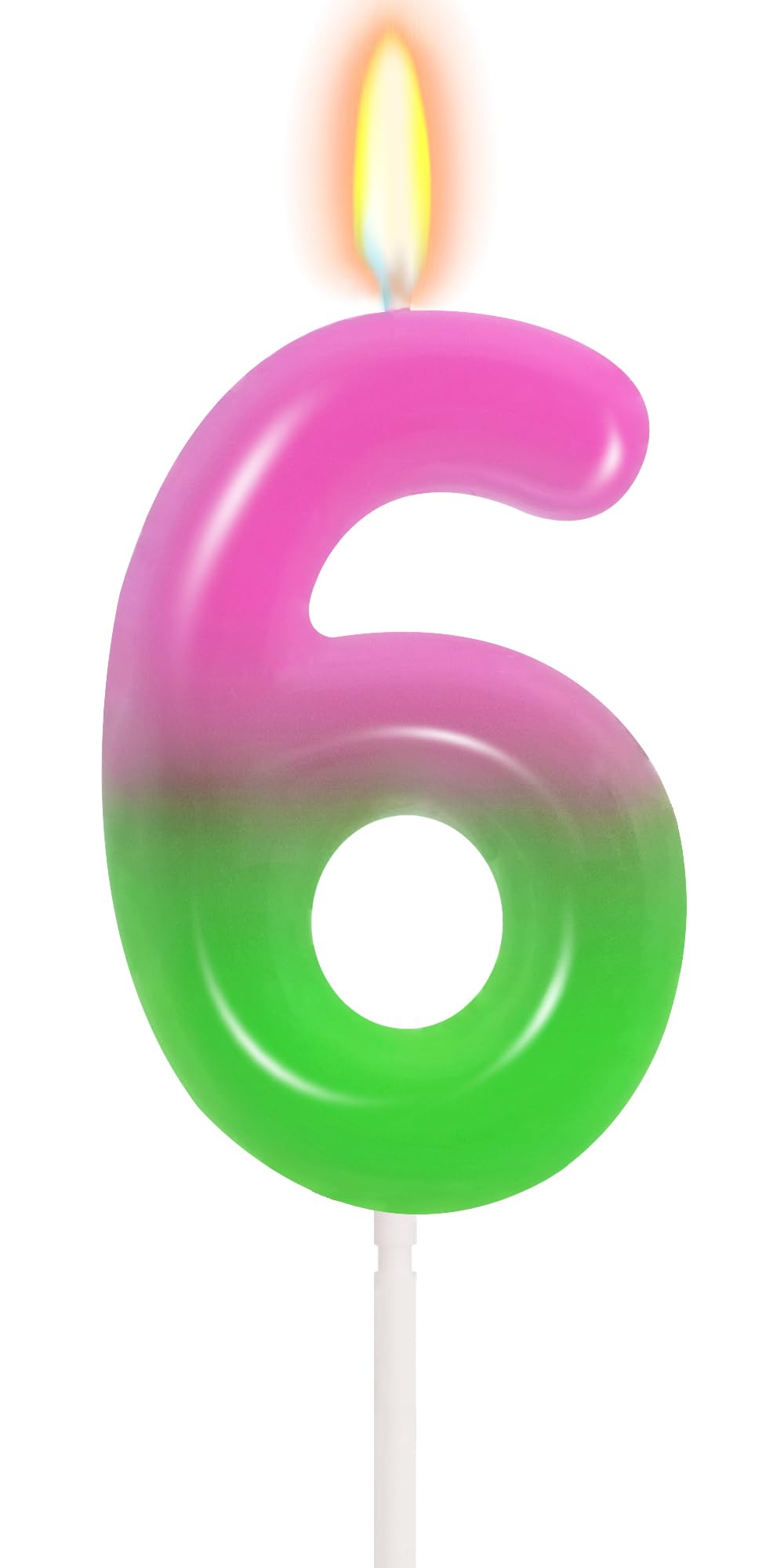 Photo 1 of **pack4**Pink Green 6th Birthday Candle for Girls - Number 6 Candle, Witch Birthday Cake Topper Cake Decorations, Witch Theme Party Decor Kids Party Supplies