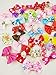 Hixixi 50pcs/pack Pet Cat Dog Hair Bows Multicolor Rhinestone Beads Flowers Topknot With Rubber Bands Puppy Hair Accessories Mix Color Random