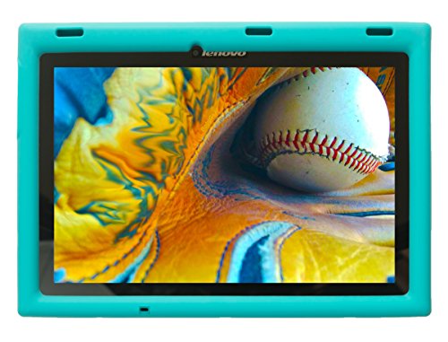 Bobj Rugged Case for Lenovo Tab 2 A10-70, A10-70F and Lenovo Tab 3 TB3-X70L, TB3-X70F – BobjGear Custom Fit - Patented Venting, Sound Amplification, Kid Friendly (Terrific Turquoise) Not for TB-X103F