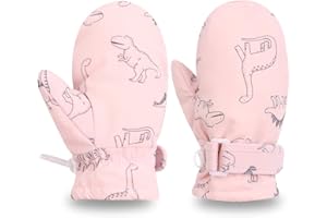 Peecabe Baby Boys Girls Winter Gloves Warm Fleece Toddler Mittens for Kids Unisex Waterproof Snowboard 1-5 Years