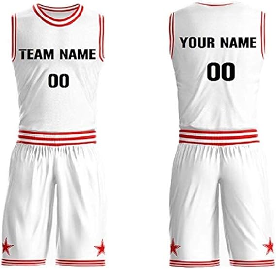 Front & Back Personalized Basketball Jersey Set Team Uniform Round Neck