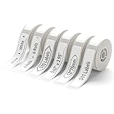 NIIMBOT D11 Label Maker Tape 6Rolls Adhesive Thermal Label Paper 0.47" X 2.95" (12 X 75mm) 95 Labels/Roll, Compatible for NIIMBOT D11 D110 Label Printer, 6-Roll White