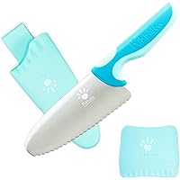 Kibbidea Kids Safe Kitchen Knife, Kids Knife for Real Cooking, BPA Free, Rounded Tip, Stainless Steel, Kids Chef's Knives for