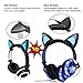 [Upgraded Version]Cat Ear Kids Headphones USB Rechargeable&LED Light Up Foldable Over Ear Headphones Headsets for Girls,Boys,Compatible for iPad,Kids Tablet (New Black)