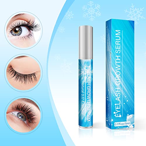 Eyelash Growth Serum, Lash Serum Vegan Eyelash Serum for Longer Thicker Full Natural Eyelashes, Hormone-Free & Prostaglandin Free without Harmful Additives, 2-in-1 Eyebrow Serum 5 ml