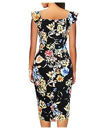 Vestidos ajustados para mujer Cóctel Vintage Volantes Floral Lápiz Vaina Swing Casual para mujer