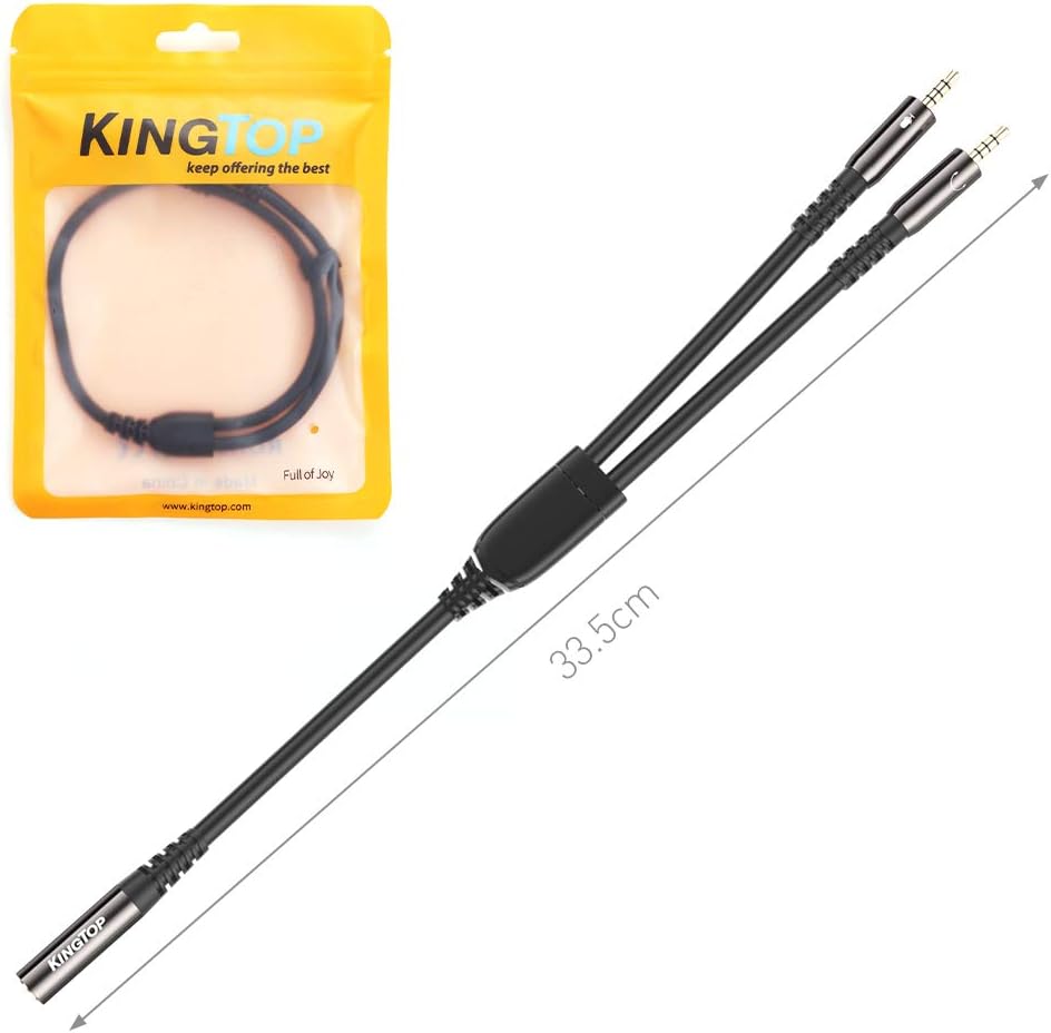 Microfoni 【Versione Nuova】KINGTOP Cavo Sdoppiatore Audio Microfono Cuffie 2  in 1 Splitter Jack 3.5mm Femmina a Maschio 2 Gold Plated Sdoppiatore Cuffie  Microfono per Notebook Auricolari ecc. PC Cuffie urban-earth.co.uk