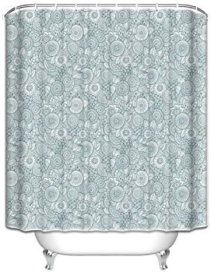 YEHO Art Watercolor Abstract Floral Printed Fabric Shower Curtain Bathroom Decor Sets with Hooks 48" x 72"