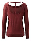 [RE-ORDER] REGNA X Womens Long Sleeve Round Neck Open-Back Active Shirt Top (S-3X, PLUS SIZES)