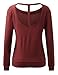 Regna X Womens Long Sleeve Tops Sport Workout Open-Back Active T Shirt (S-3X)