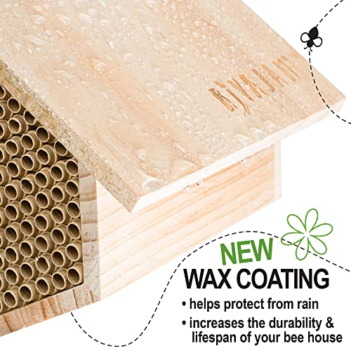 Rivajam Mason Bee House 2021 Design Wax Coated Nesting Bee Box 95