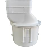 Aquabarrel 2x3x4 White Adjustable Gutter Downspout Adapter | Offset Design, 2x3 to 4 Inch Round Pipe, Patented!