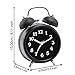 Alarm clock for bedrooms, [2018 Upgrade] 4.9’’ No Ticking Movement and Big Stereoscopic Digital Twin Bell Alarm Clock, Super Loud Alarm Clock for Heavy Sleepers