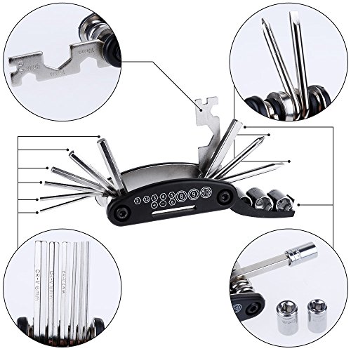 image for Zacro 16 in 1 Multi-Function Bike Bicycle Cycling Repair Tool Kit and 