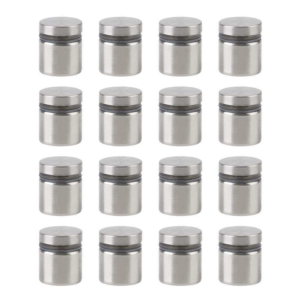 INCREWAY 16 Pcs Glass Standoff Screws, 25 x 25mm Stainless Steel Wall Mount Advertising Nails Wall Standoff Holder for Sign Displays