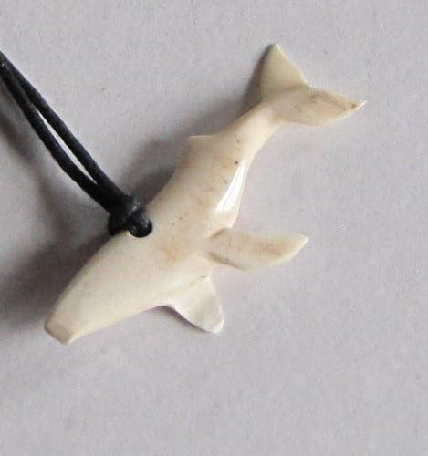 Alaskan Made Moose Antler Carved Humpback Whale Pendant