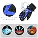 Vbiger Ski Gloves Snow Mittens Waterproof Winter Warm Cycling Gloves (XL, Blue 3)