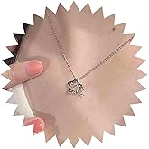 Erimberate Bohemian Crystal Star Choker Necklace Silver Hollow Star Necklace Small Cz Star Pendant Necklace Minimalist Rhinestone Star Chain Necklace Jewelry for Women Gifts
