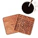 Denver Map Coaster by O3 Design Studio, Set Of 4, Sapele Wooden Coaster With City Map, Handmade