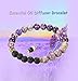 LOYALLOOK 2Pcs Unisex Oil Diffuser Bracelet Natural Round Beads Chakra Lava Stone Healing Balancing Couple Bracelet Set 8mm Purple