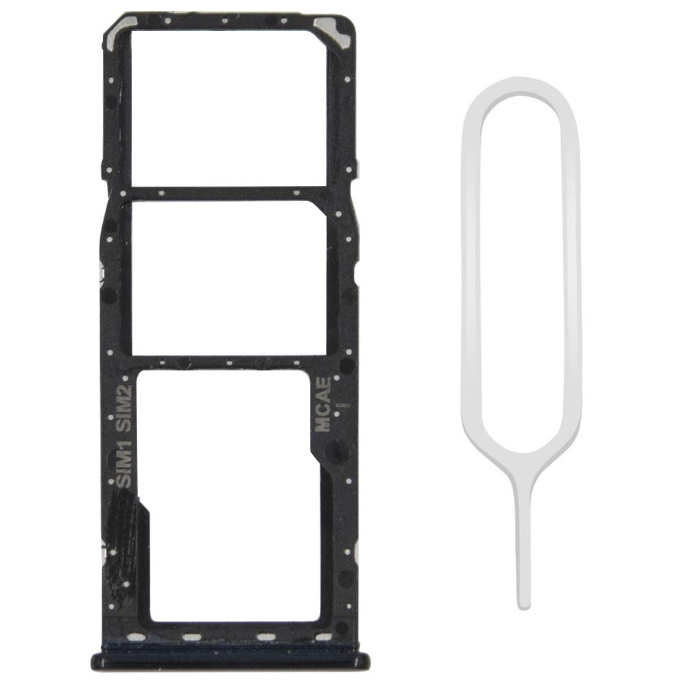 MMOBIEL DUAL SIM Card Slot Tray for Oppo A5/A9/A11 2019 - Black (Replacement Part, Incl. SIM Pin)
