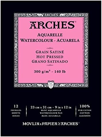 Arches Watercolor Pad, Sizzling Press 9″X12″