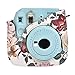 Yoption Instant Camera Case Compatible with Instax Mini 12/11/9/8/8+, PU Leather Camera Bag with Pocket and Adjustable Shoulder Strap (Vintage Rose)