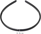 Kuou 4x Plastic Headbands Black 8mm Thin Teeth Non Slip Hair Bands view 2