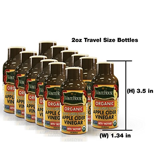 (12 bottles / 2oz ) White House Organic Apple Cider Vinegar ON-THE-GO
