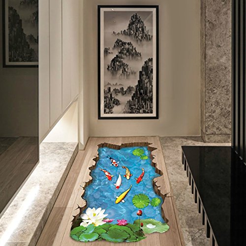 Ayutthaya shop XH-9219 Aquarium fish swimming pool through Ome decals decals, wall murals, royal walls, art posters, bathroom 3D sticker floor.